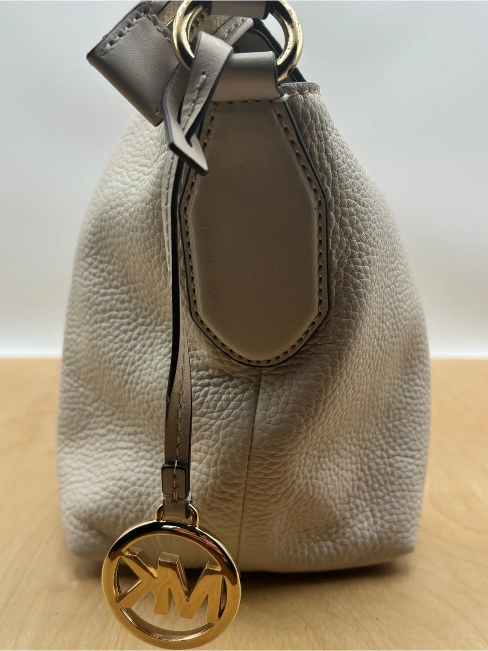 Michael Kors white pebbled